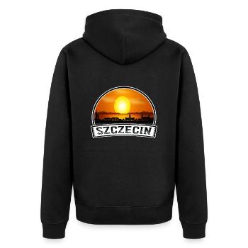 Szczecin Pologne Skyline Vintage Sunset Travel Souv - Veste à capuche bio Premium Unisexe - noir - Dos - Nico (187cm)