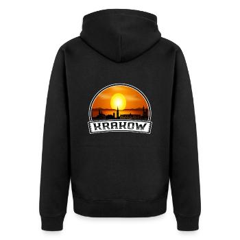 Cracovie Pologne Skyline Vintage Sunset Travel Souven - Veste à capuche bio Premium Unisexe - noir - Dos - Nico (187cm)