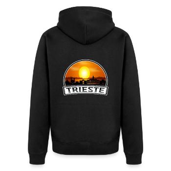 Trieste Italie Skyline Vintage Sunset Travel Souven - Veste à capuche bio Premium Unisexe - noir - Dos - Nico (187cm)