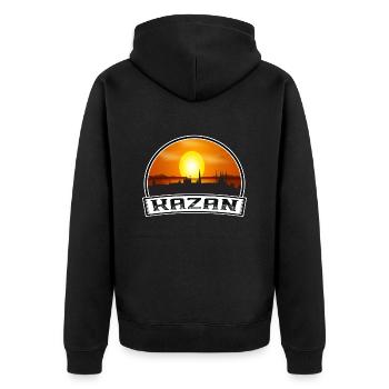 Kazan Russie Skyline Vintage Sunset Travel Souveni - Veste à capuche bio Premium Unisexe - noir - Dos - Nico (187cm)