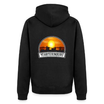 Ekaterinbourg Russie Skyline Vintage Sunset Travel - Veste à capuche bio Premium Unisexe - noir - Dos - Nico (187cm)