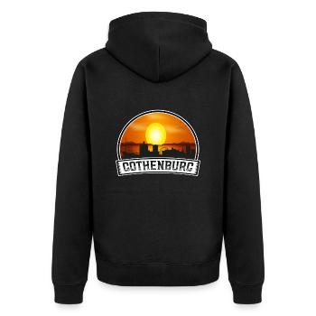 Göteborg Suède Skyline Vintage Sunset Travel So - Veste à capuche bio Premium Unisexe - noir - Dos - Nico (187cm)