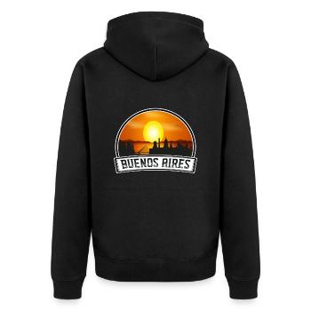 Buenos Aires Argentine Skyline Vintage Sunset - Veste à capuche bio Premium Unisexe - noir - Dos - Nico (187cm)