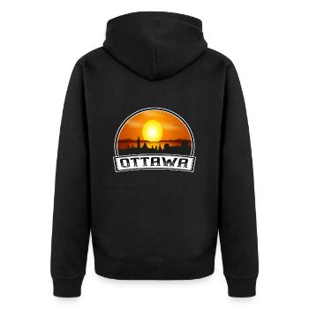 Ottawa Canada Skyline Vintage Sunset Travel Souven - Veste à capuche bio Premium Unisexe - noir - Dos - Nico (187cm)