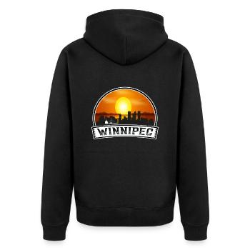 Winnipeg Kanada Skyline Vintage Sonnenuntergang Reisen Souv - Unisex Premium Bio Zip Hoodie - Schwarz - Hinten - Nico (187cm)
