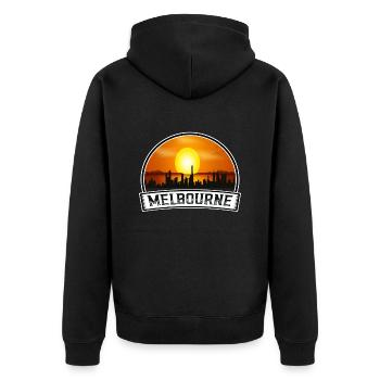 Melbourne Australie Skyline Vintage Sunset Travel - Veste à capuche bio Premium Unisexe - noir - Dos - Nico (187cm)