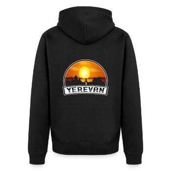 Erevan Arménie Skyline Vintage Sunset Travel Souv - Veste à capuche bio Premium Unisexe - noir - Dos - Nico (187cm)