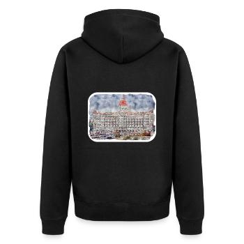 India Landmark Aquarelle Sketch Paint Illustratio - Veste à capuche bio Premium Unisexe - noir - Dos - Nico (187cm)