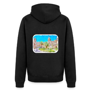 Italy Watercolor Sketch Hand Drawn Illustration - Unisex Premium Organic Zip Hoodie - black - Back - Nico (187cm)