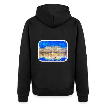 Vienna Austria Watercolor Sketch Illustration - Unisex Premium Organic Zip Hoodie - black - Back - Nico (187cm)