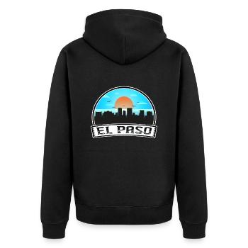 El Paso Texas États-Unis Skyline Vintage Sunset Travel So - Veste à capuche bio Premium Unisexe - noir - Dos - Nico (187cm)