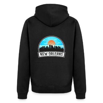 Nouvelle-Orléans Louisiane États-Unis Skyline Vintage Sunset T - Veste à capuche bio Premium Unisexe - noir - Dos - Nico (187cm)