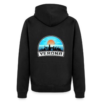 Vérone Italie Skyline Vintage Sunset Travel Souveni - Veste à capuche bio Premium Unisexe - noir - Dos - Nico (187cm)