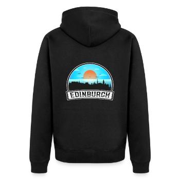Édimbourg Écosse Skyline Vintage Sunset Travel S - Veste à capuche bio Premium Unisexe - noir - Dos - Nico (187cm)