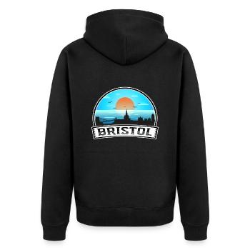 Bristol Angleterre Skyline Vintage Sunset Travel Souv - Veste à capuche bio Premium Unisexe - noir - Dos - Nico (187cm)