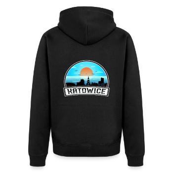 Katowice Pologne Skyline Vintage Sunset Travel Souv - Veste à capuche bio Premium Unisexe - noir - Dos - Nico (187cm)