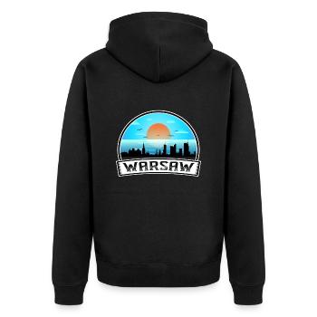 Varsovie Pologne Skyline Vintage Sunset Travel Souven - Veste à capuche bio Premium Unisexe - noir - Dos - Nico (187cm)