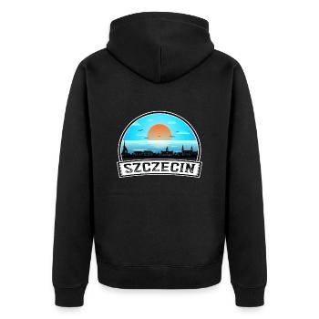 Szczecin Pologne Skyline Vintage Sunset Travel Souv - Veste à capuche bio Premium Unisexe - noir - Dos - Nico (187cm)