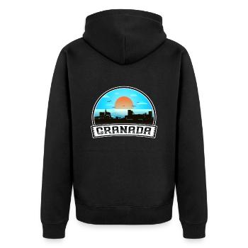 Grenade Espagne Skyline Vintage Sunset Travel Souven - Veste à capuche bio Premium Unisexe - noir - Dos - Nico (187cm)