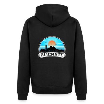 Alicante Espagne Skyline Vintage Sunset Travel Souve - Veste à capuche bio Premium Unisexe - noir - Dos - Nico (187cm)