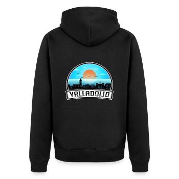 Valladolid Espagne Skyline Vintage Sunset Travel Sou - Veste à capuche bio Premium Unisexe - noir - Dos - Nico (187cm)