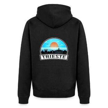 Trieste Italie Skyline Vintage Sunset Travel Souven - Veste à capuche bio Premium Unisexe - noir - Dos - Nico (187cm)