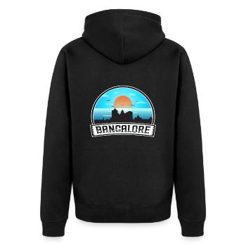 Bangalore Inde Skyline Vintage Sunset Travel Souv - Veste à capuche bio Premium Unisexe - noir - Dos - Nico (187cm)