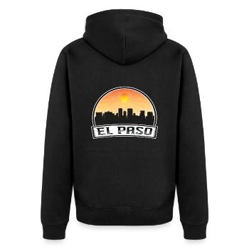 El Paso Texas États-Unis Skyline Vintage Sunset Travel So - Veste à capuche bio Premium Unisexe - noir - Dos - Nico (187cm)