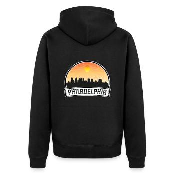 Philadelphie Pennsylvanie États-Unis Skyline Vintage Suns - Veste à capuche bio Premium Unisexe - noir - Dos - Nico (187cm)