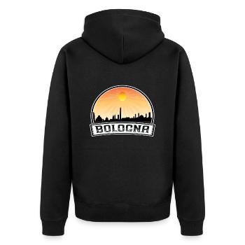 Bologne Italie Skyline Vintage Sunset Travel Souven - Veste à capuche bio Premium Unisexe - noir - Dos - Nico (187cm)