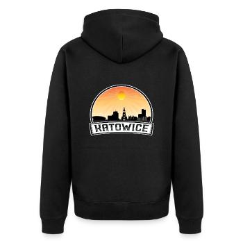 Katowice Pologne Skyline Vintage Sunset Travel Souv - Veste à capuche bio Premium Unisexe - noir - Dos - Nico (187cm)