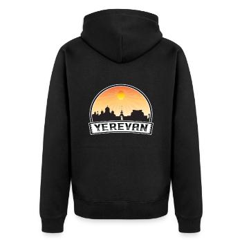 Erevan Arménie Skyline Vintage Sunset Travel Souv - Veste à capuche bio Premium Unisexe - noir - Dos - Nico (187cm)