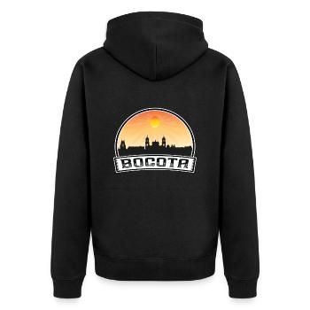 Bogota Colombia Skyline Vintage Sunset Travel Souv - Unisex Premium Organic Zip Hoodie - black - Back - Nico (187cm)