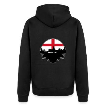 Bristol Angleterre Drapeau Skyline Voyage Silhouette - Veste à capuche bio Premium Unisexe - noir - Dos - Nico (187cm)
