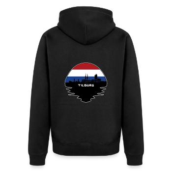 Tilburg Pays-Bas Flag Skyline Silhouette Voyage - Veste à capuche bio Premium Unisexe - noir - Dos - Nico (187cm)