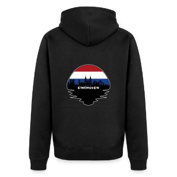 Eindhoven Netherlands Flag Skyline Silhouette Trav - Unisex Premium Organic Zip Hoodie - black - Back - Nico (187cm)
