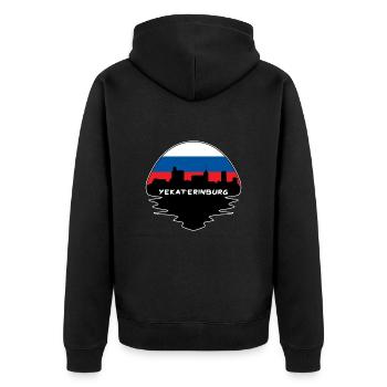 Yekaterinburg Russia Flag Skyline Silhouette Trave - Unisex Premium Organic Zip Hoodie - black - Back - Nico (187cm)