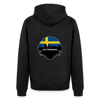 Göteborg Suède Flag Skyline Silhouette Voyage - Veste à capuche bio Premium Unisexe - noir - Dos - Nico (187cm)