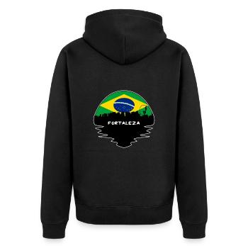 Fortaleza Brésil Flag Skyline Silhouette Voyage - Veste à capuche bio Premium Unisexe - noir - Dos - Nico (187cm)