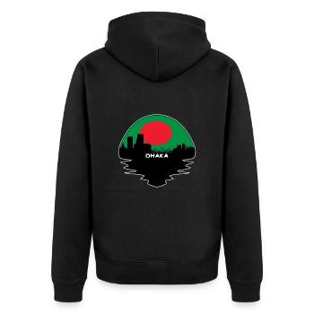 Dhaka Bangladesh Flag Skyline Silhouette Voyage - Veste à capuche bio Premium Unisexe - noir - Dos - Nico (187cm)