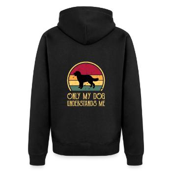 Hovawart Dog Lover Silhouette Vintage Sunset - Veste à capuche bio Premium Unisexe - noir - Dos - Nico (187cm)