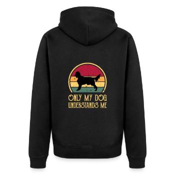 Irish Setter Hundeliebhaber Silhouette Vintage Sonnenuntergang - Unisex Premium Bio Zip Hoodie - Schwarz - Hinten - Nico (187cm)