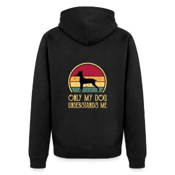 Japanese Terrier Dog Lover Silhouette Retro Sunset - Veste à capuche bio Premium Unisexe - noir - Dos - Nico (187cm)