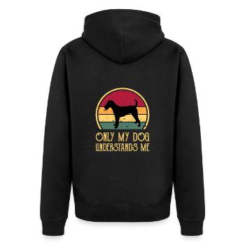 Irish Terrier Dog Lover Silhouette Vintage Sunset - Veste à capuche bio Premium Unisexe - noir - Dos - Nico (187cm)