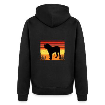 Alano Espanol Dog Lover Silhouette Vintage Sunset - Veste à capuche bio Premium Unisexe - noir - Dos - Nico (187cm)