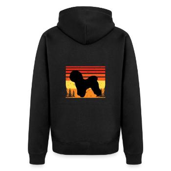 Bichon Frise Dog Lover Silhouette Vintage Sunset - Veste à capuche bio Premium Unisexe - noir - Dos - Nico (187cm)