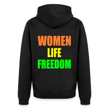 Women life freedom - Veste à capuche bio Premium Unisexe - noir - Dos - Nico (187cm)