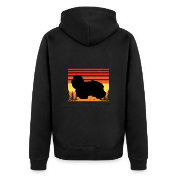 Coton De Tulear Dog Love Silhouette Vintage Sunset - Unisex Premium Organic Zip Hoodie - black - Back - Nico (187cm)