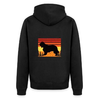 Cocker Spaniel Dog Lover Silhouette Vintage Sunset - Unisex Premium Organic Zip Hoodie - black - Back - Nico (187cm)