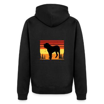Fila Brasileiro Dog Love Silhouette Vintage Sunset - Veste à capuche bio Premium Unisexe - noir - Dos - Nico (187cm)